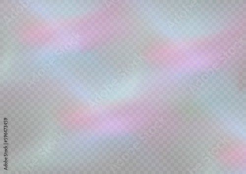 Rainbow crystal light leak flare reflection light effect. vector illustration diamond set. Colorful optical rainbow lights beam lens flare leak overlay streaks on transparent dark glass sparkle.
