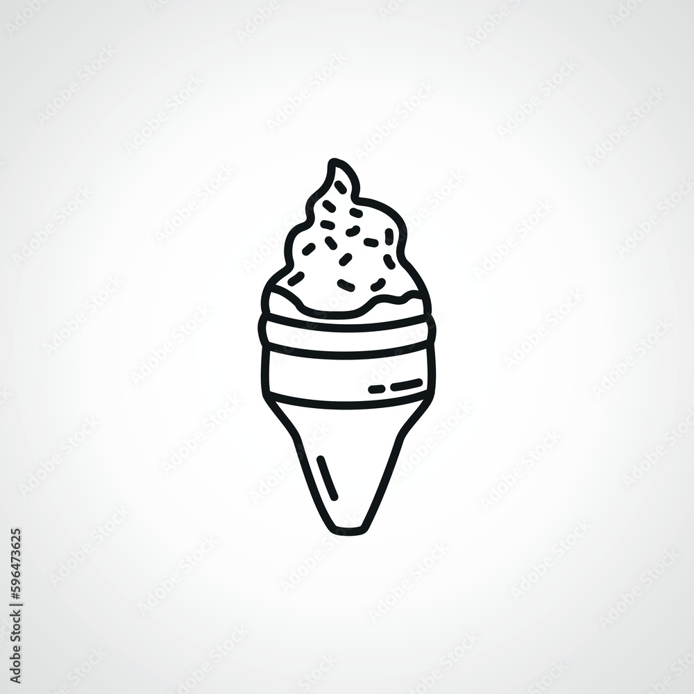 Ice cream cone line icon. Ice cream cone outline icon Ice cream cone line icon. Ice cream cone outline icon