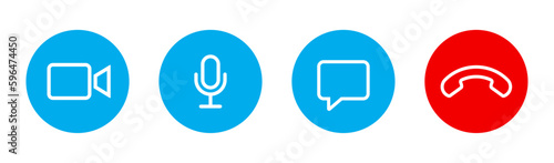 Video call icon set