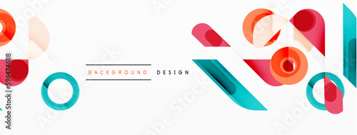 Colorful triangles and circles abstract background. Design for wallpaper, banner, background, landing page, wall art, invitation, prints, posters