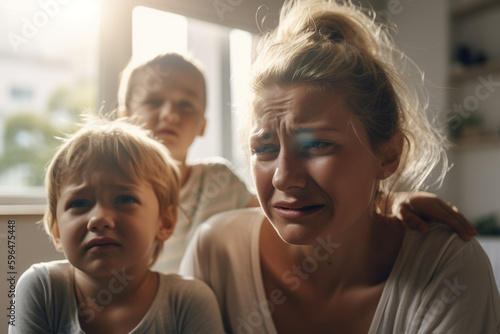 desperate young mother with...