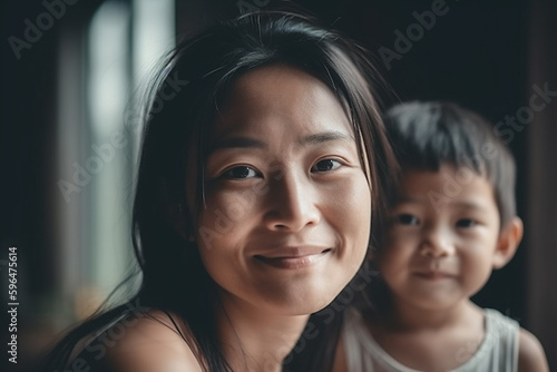 young proud woman mum mothe...