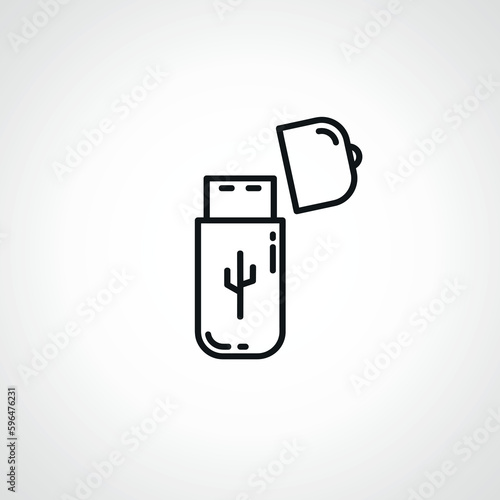 Usb flash drive line icon. Usb flash drive outline icon