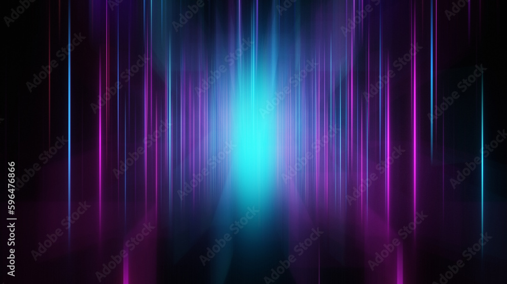 Rounded pink blue neon lines, glowing in the dark. Abstract minimalist geometric background Cyber space. Futuristic wallpaper Generative AI