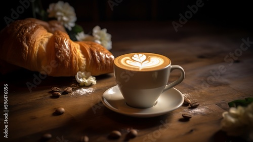 Latte and croissant