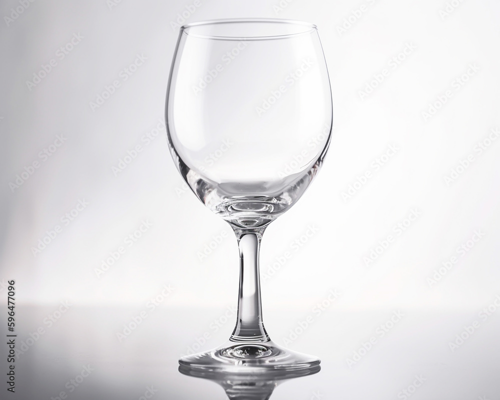 Clear Wine Glass on White Background, element, Generative AI Clear Wine Glass on White Background, element, Generative AI