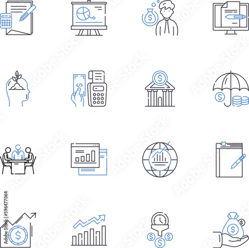 Risk Investment line icons collection. volatility, speculation, uncertainty, return, loss, diversification, leverage vector and linear illustration. speculation,hedging,risk outline Generative AI