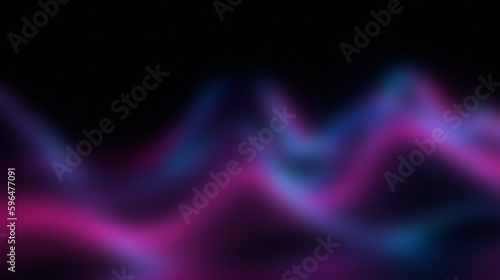 Rounded pink blue neon lines, glowing in the dark. Abstract minimalist geometric background Cyber space. Futuristic wallpaper Generative AI © Bird Visual