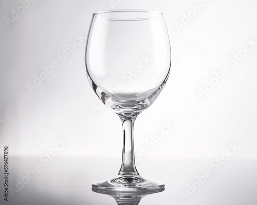 Clear Wine Glass on White Background, element, Generative AI