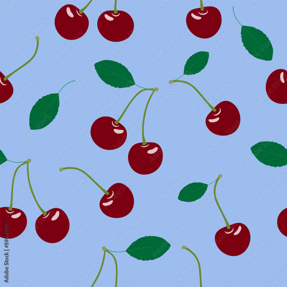 Seamless pattern with cherries. Summer seamless background. Seamless pattern with cherries. Summer seamless background.