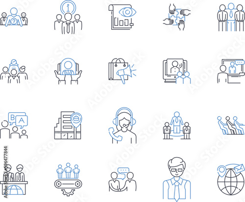 Bond dealer line icons collection. Trading, Bonds, Fixed-income, Broker, Securities, Investments, Treasury vector and linear illustration. Yield,Capital,Finance outline signs set Generative AI