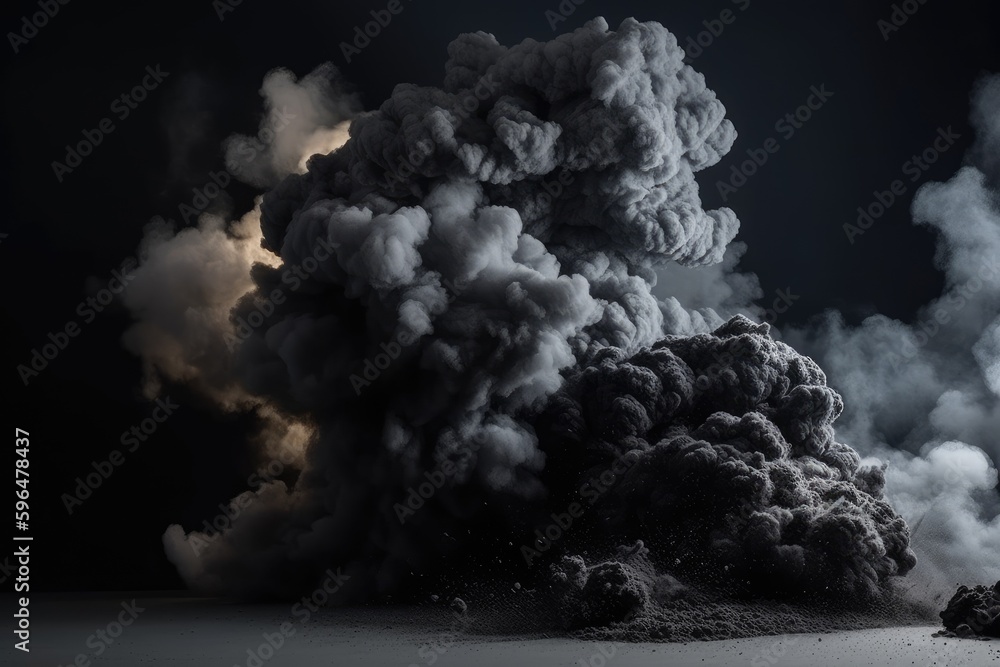 Smoke and Steam in a Black and White Photo. Generative AI Smoke and Steam in a Black and White Photo. Generative AI