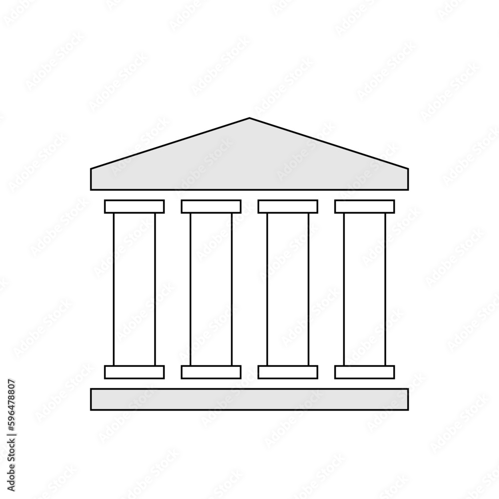Four pillars line diagram. Clipart image isolated on white background
