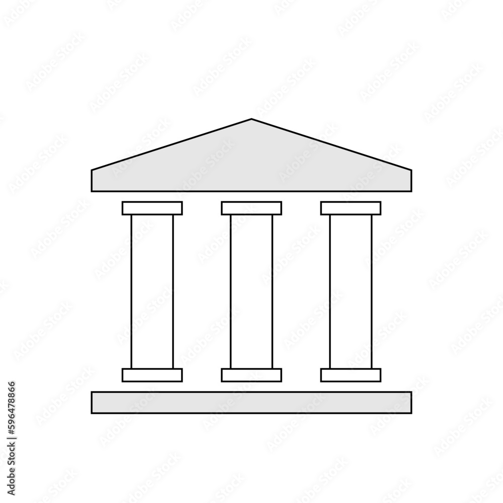 Three pillars line diagram. Clipart image isolated on white background Three pillars line diagram. Clipart image isolated on white background