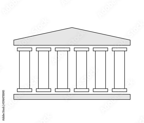 Six pillars line diagram. Clipart image isolated on white background