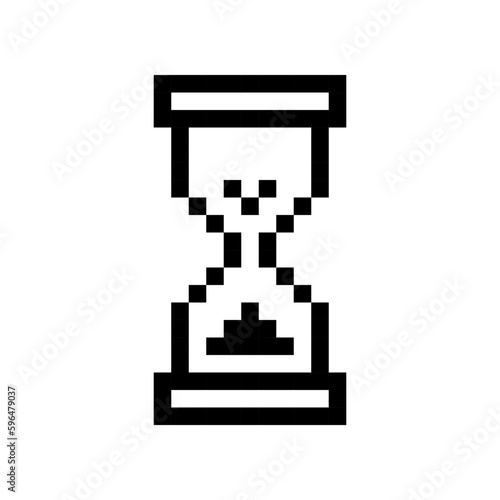 Pixel hourglass mouse cursor icon. Clipart image isolated on white background