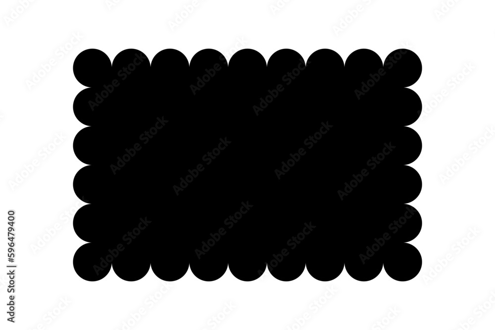 Scalloped rectangle frame. Clipart image isolated on white background