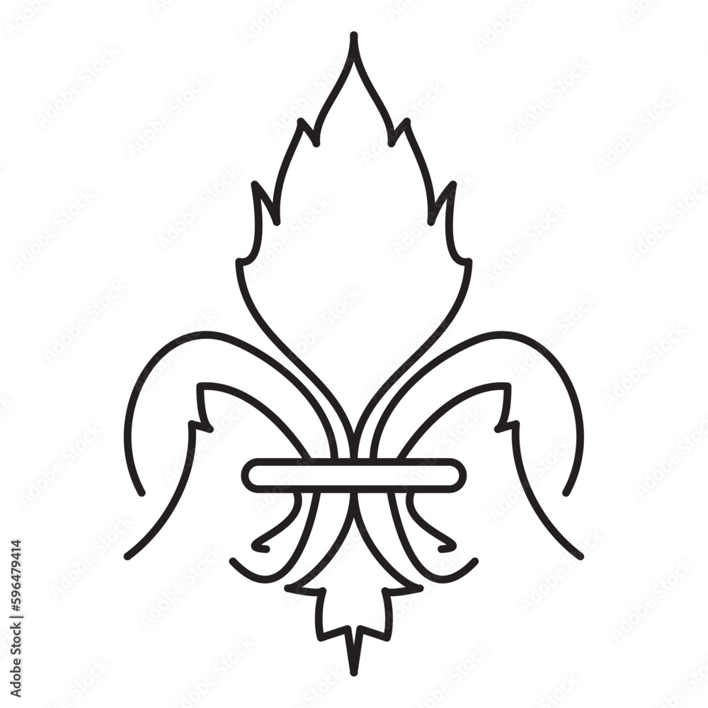 Isolated abstract lys flower symbol icon Vector Isolated abstract lys flower symbol icon Vector