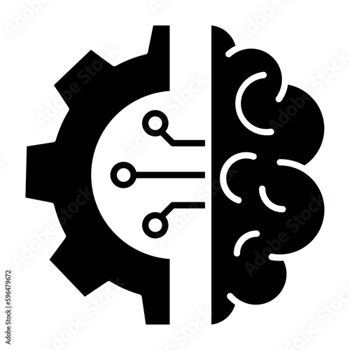 Artificial Brain Glyph Icon