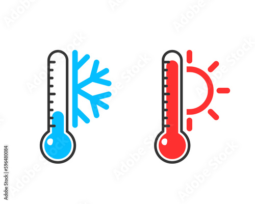 Hot and Cold Themperature icon. Clipart image isolated on white background