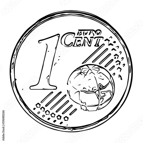 Refine your designs with this Vector Grunge Texture of a one euro cent coin. Ideal for overlays and backgrounds. Perfect for vintage and grunge designs
