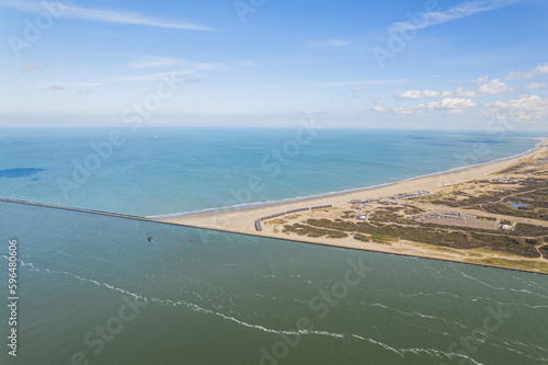 Wallpaper Mural aerial view of Maasvlakte on a sunny day, North Sea and blue sky in the background, Netherlands. High quality photo Torontodigital.ca