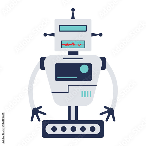 Isolated cute colored robot character Vector