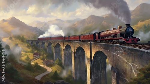 Powered by a combination of traditional steam technology and magical propulsion systems, this train locomotive possesses the ability to traverse both mundane and magical terrains with ease. Its powerf