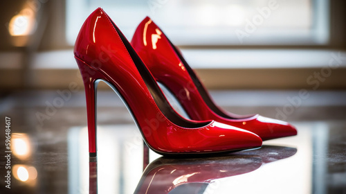 Red heels created with generative AI technology