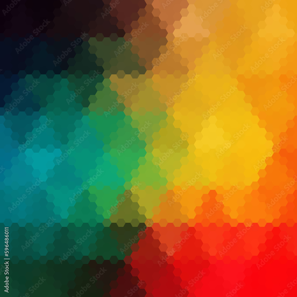Color hexagon background in polygonal style. Vector template for presentations, advertisements, brochures, banners and more. eps 10