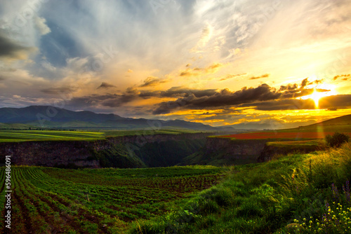 beautiful nature of Armenia   Summer Sunset In The Mountains