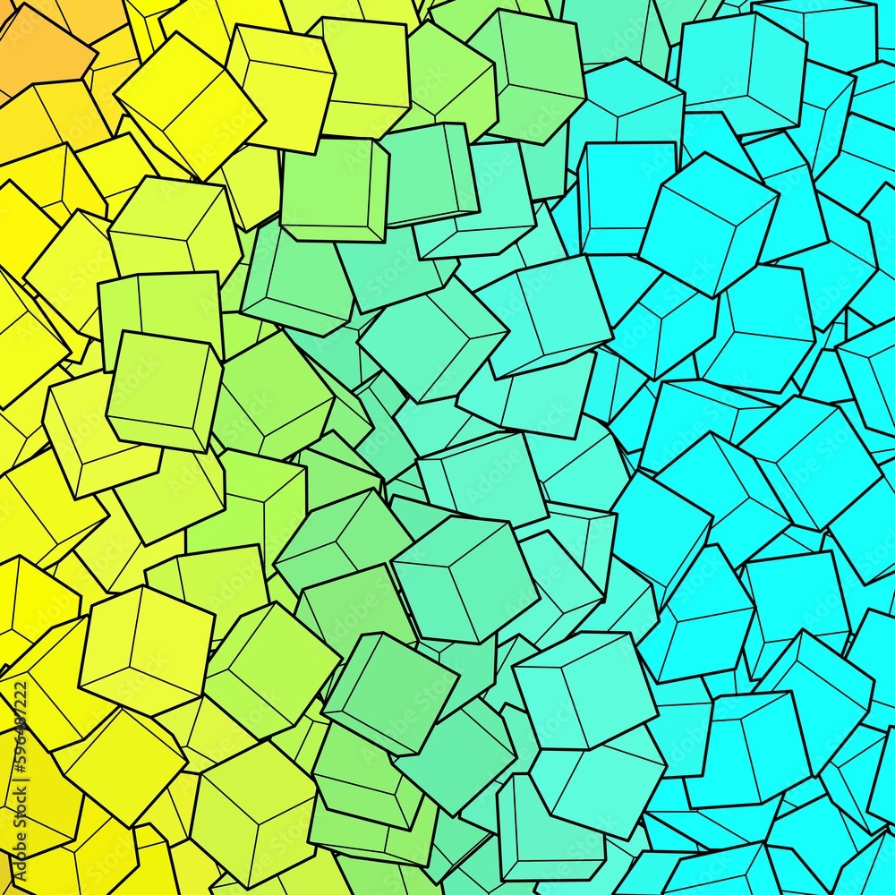 Geometric yellow and blue background. Cubes. Template, layout. eps 10 Geometric yellow and blue background. Cubes. Template, layout. eps 10
