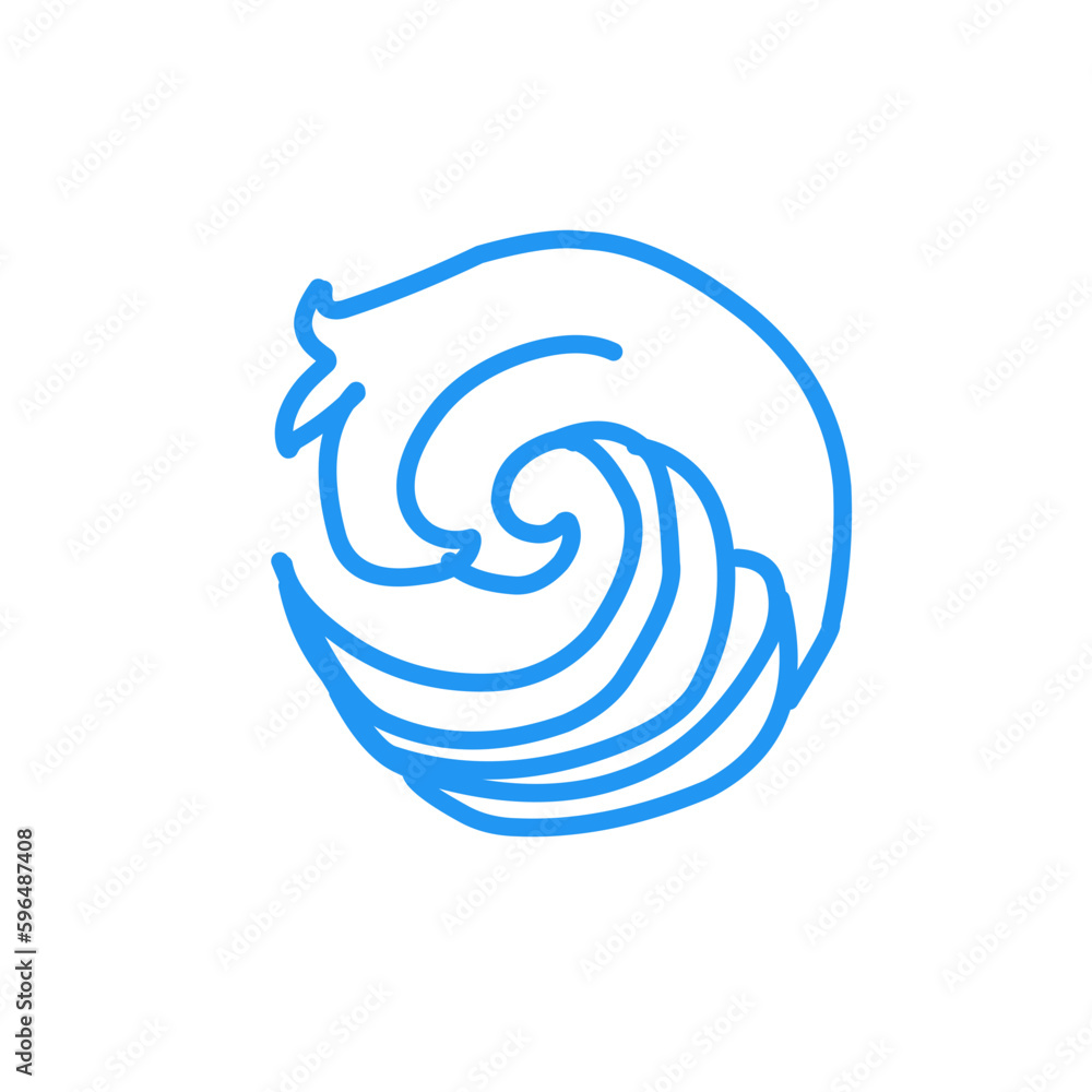 Blue oriental wave illustration Blue oriental wave illustration