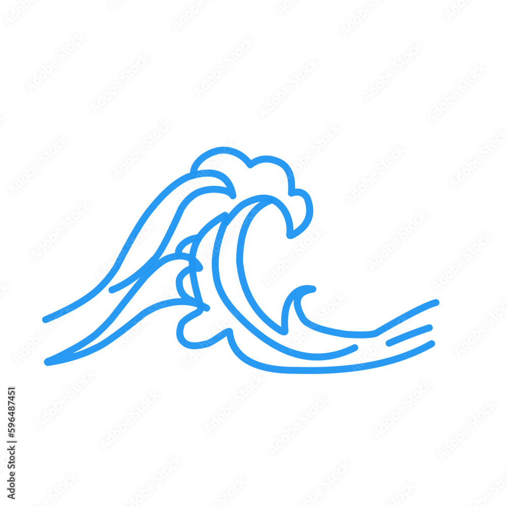 Blue oriental wave illustration Blue oriental wave illustration