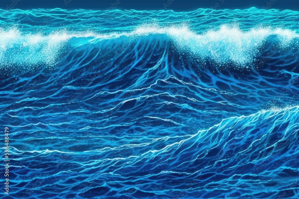 Fototapeta premium powerful wave crashing in the ocean. Generative AI