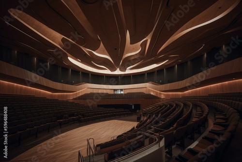 3D simulation of an auditorium. Generative AI