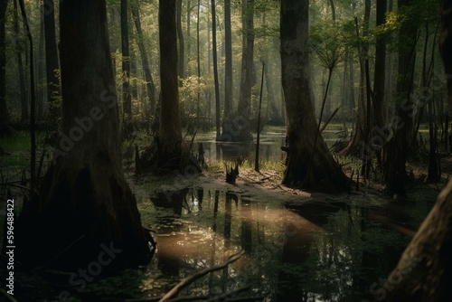 swampy forest. Generative AI
