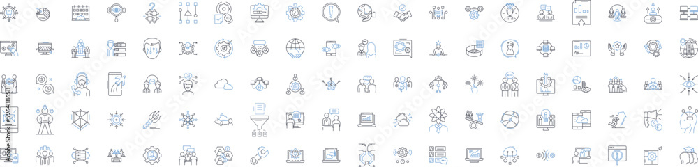 Assistance line icons collection. Support, Help, Aid, Guidance, Care, Relief, Comfort vector and linear illustration. Assistance,Backup,Empowerment outline signs set Generative AI