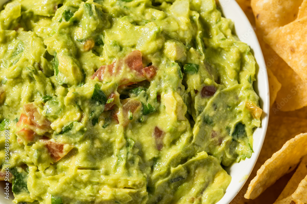 Homemade Avocado Guacamole and Tortilla Chips Homemade Avocado Guacamole and Tortilla Chips