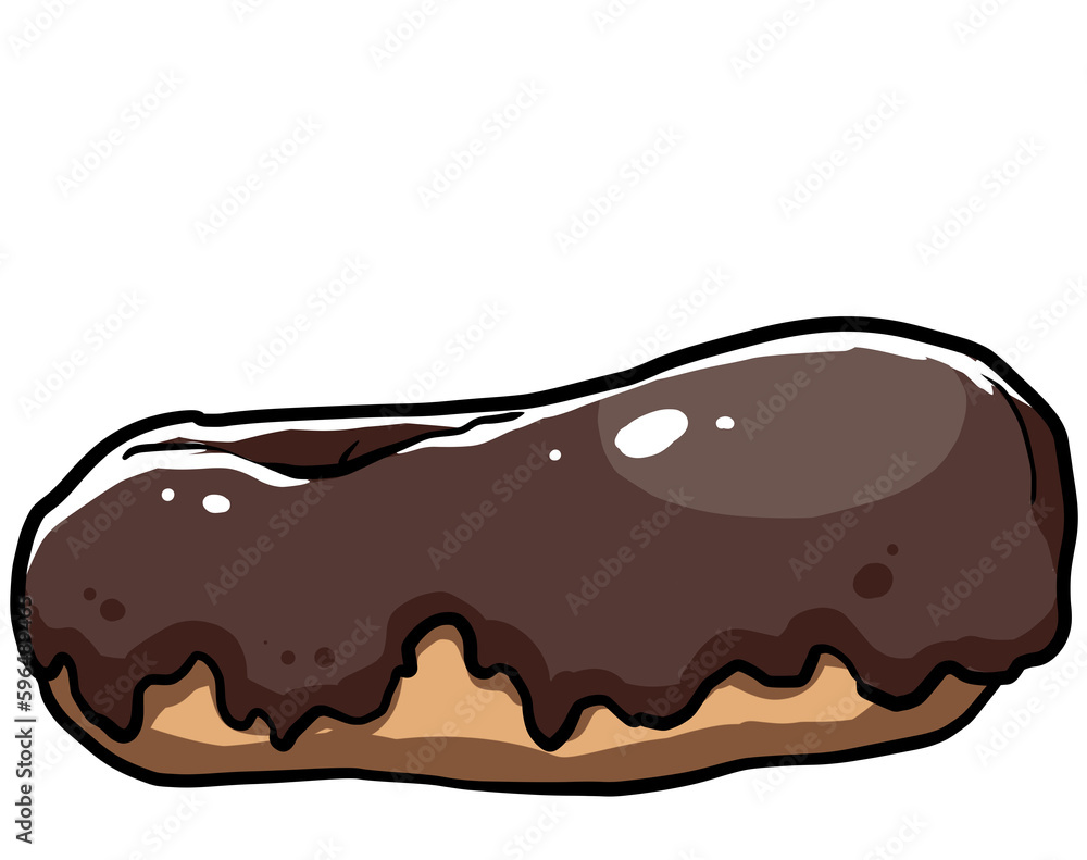 Illustration of a simple and realistic eclair Illustration of a simple and realistic eclair