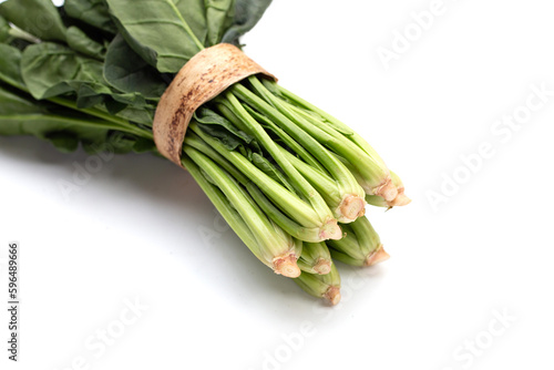 Fresh spinach on white background