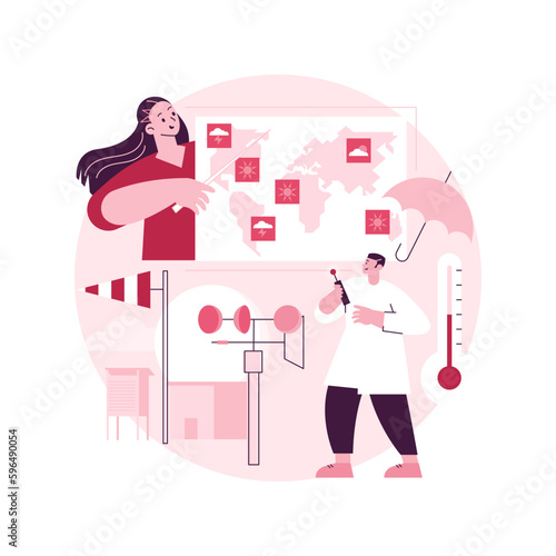 Meteorology abstract concept vector illustration. Met station, meteorology program, university degree, weather prediction method, measuring instruments, atmosphere study abstract metaphor.