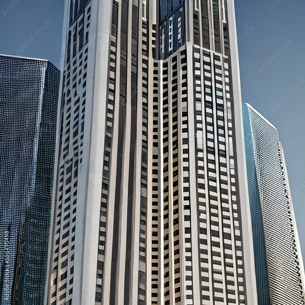2 An Art Deco-style skyscraper with geometric shapes and intricate details3, Generative AI