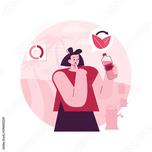 Deforestation abstract concept vector illustration. Environmental change, wildlife degradation, causes of deforestation, environmentalism, palm oil production, agricultural land abstract metaphor.