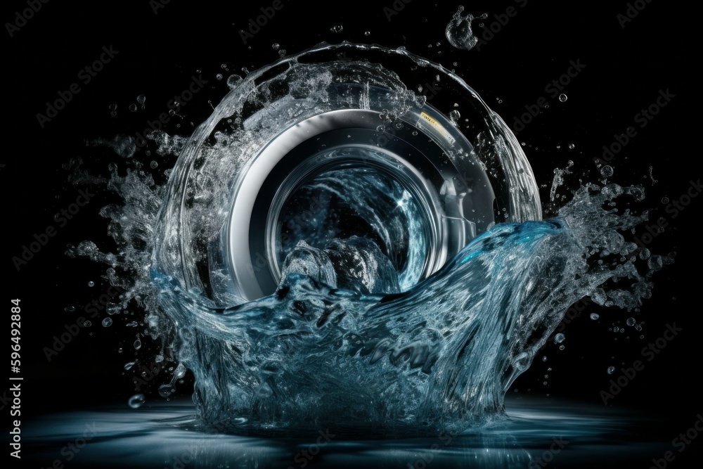 Washing machine breakdown, service center repair concept. AI generated, human enhanced Washing machine breakdown, service center repair concept. AI generated, human enhanced