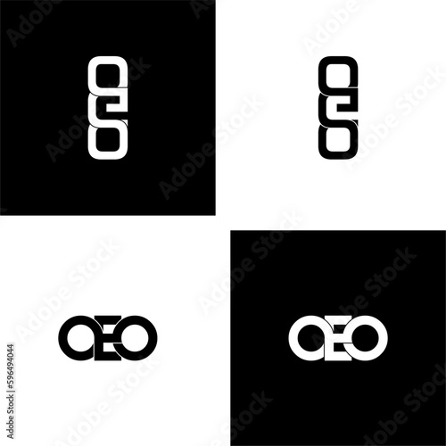 oeo typography letter monogram logo design set photo