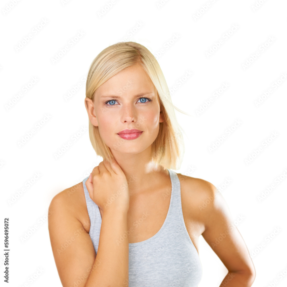Beauty, portrait and face of a woman on a transparent background with gray and white for cosmetics. Headshot of an aesthetic female isolated on png alpha channel for skincare and serious self care Beauty, portrait and face of a woman on a transparent background with gray and white for cosmetics. Headshot of an aesthetic female isolated on png alpha channel for skincare and serious self care
