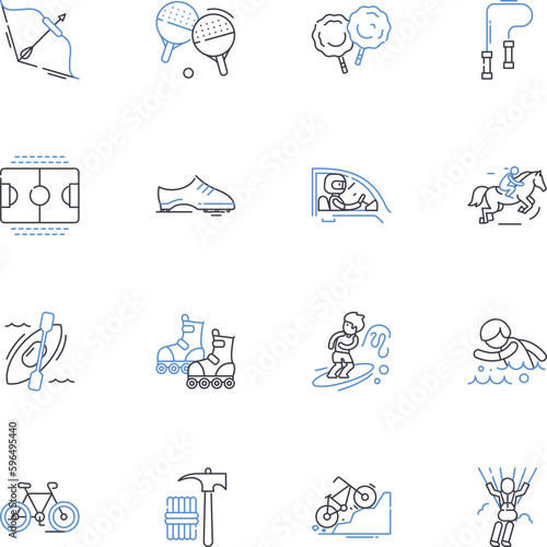Ensemble line icons collection. Group  Collective  Team  Band  Choir  Orchestra  Company vector and linear illustration. Squad Gang Clique outline signs set Generative AI