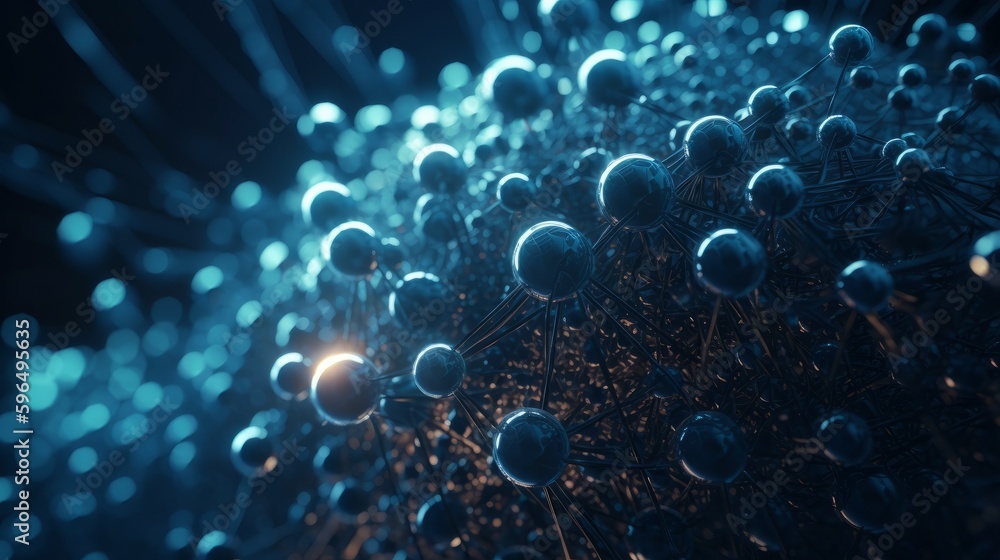 Digital dynamic cyber wave. Abstract futuristic blue background with dots and lines. Big data visualization. 3D rendering. Generative ai Digital dynamic cyber wave. Abstract futuristic blue background with dots and lines. Big data visualization. 3D rendering. Generative ai