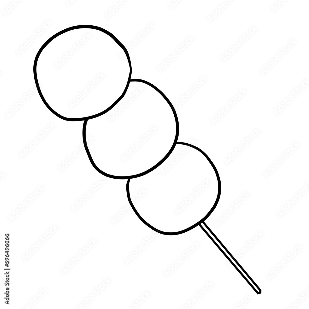 Simple and realistic dumpling line drawing Simple and realistic dumpling line drawing
